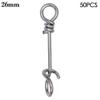 50Pcs Hot Fastach Stainless Steel Fishing Connector Rolling Swive Solid Rings Swivels Snap