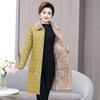 Women's Autumn/Winter Padded Velvet Mid Long Jacket Middle-Aged Female Solid Elegant Plus Size Outerwear