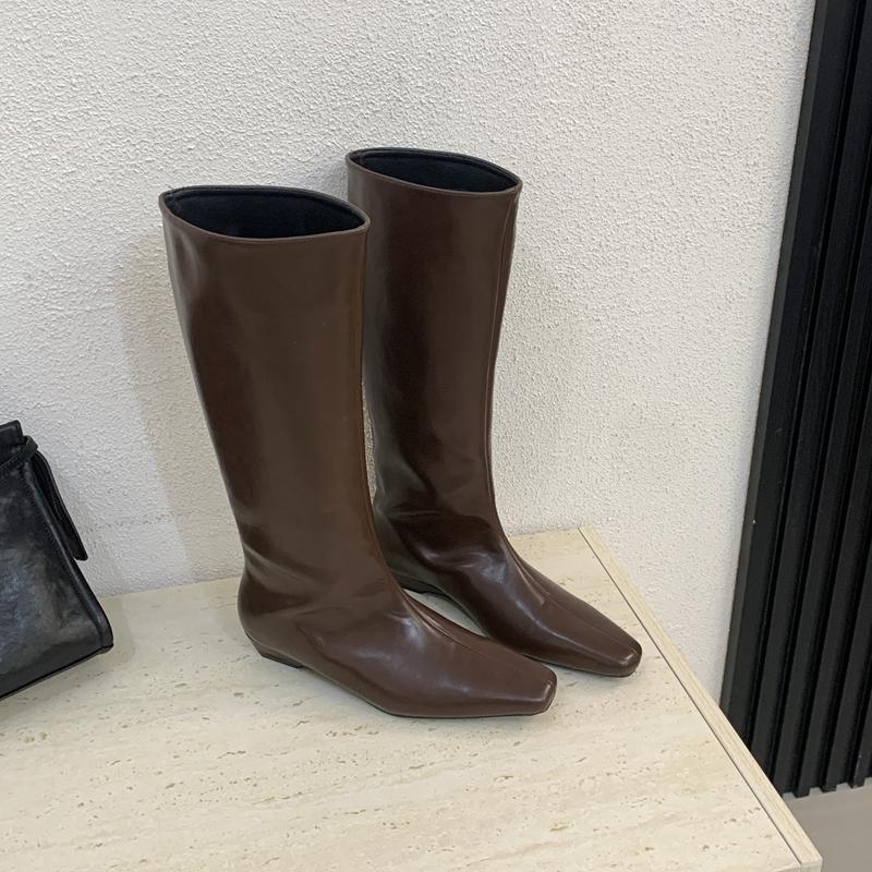 Fashion SUOJIALUN 2025 Winter New Brand Women Long Boots Fashion Round Toe Slip On Ladies Knee-high Boots Soft Heel Knight's Boots Shoe