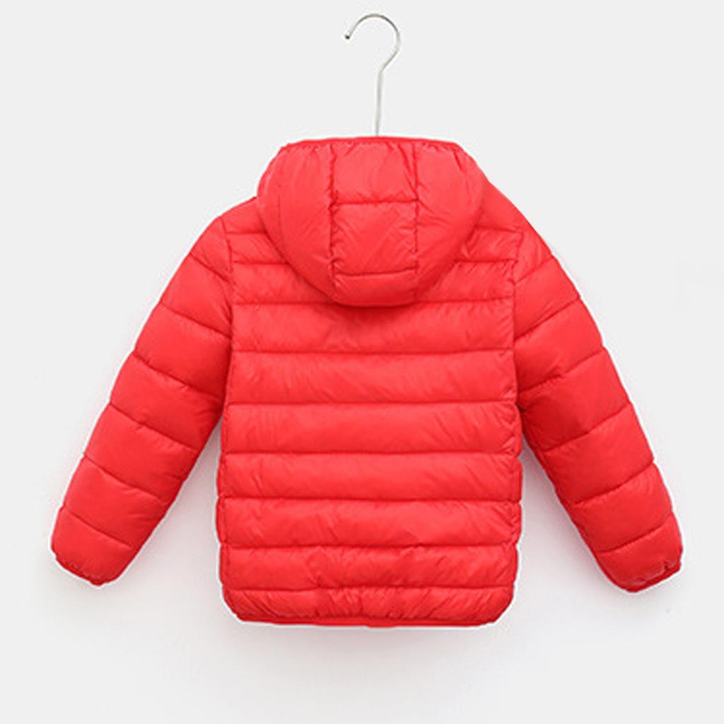 Children's Solid Color Down Jackets Boys And Girls Hooded Light Thin Warm Cotton Jackets