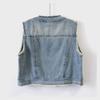 Women's Raw Edge Denim Vest - Summer 2025 Korean Style, Lightweight and Sleeveless