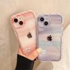 Purple Wash Painting Clear Phone Case For Iphone 13 11 12 14 Pro Max Xsmax X Xr 6 6s 7 8 Plus Se 2020 2022 Shockproof Back Cover