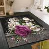 Fashion Modern Area Rugs Gold Rose Pattern Room Bedroom Floor Mat Carpet Rugs and Carpets for Home Living Room