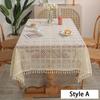 Vintage Crochet Tablecloth Knitted Hollow Tablecloth Non-slip Cover Towel Tablecloth Beige Hollow Cloth Placemat