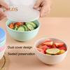 4Pcs Food Grade Plastic Salad Bowl with Dust-Proof Lid Multifunctional Thickened Cereal Bowl Dishwasher Safe Reusable Noodle Rice Food Bowl