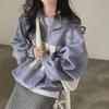 Women's Korean Style Baseball Collar Zipper Sweatshirt - Loose, Thickened, Plus Velvet, Hooded, Large Size for Autumn/Spring 2023.