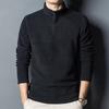 Winter Men's High Collar Solid Color Double-sided Fleece Half High Collar Sweater Imitation Fleece Pullover Warm Bottoming Shirt