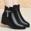 New 2025 Women Boots Women Soft Leather Warm Plush Winter Boots Autumn Wedge Shoes Woman Ankle Boots Size 35-41