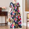 Plus Size Elegant Dresses for Women  Casual Loose Short Sleeve Vintage Long Dress