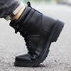 Fashion Waterproof Leather Safety Boots For Men Winter Boots Steel Toe Black Work Boots Indestructible Industrial Safety Shoes Man Shoes
