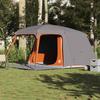 VidaXL Camping Tent with Dome Porch 5 Persons Grey and Orange, Tent, Camping Shelter, Garden Shelter, Tent of 4009583