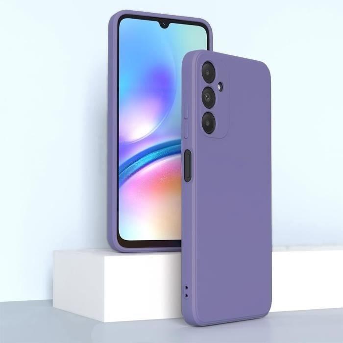 Coque - BOOLING - pour Samsung Galaxy A23 4G-5G - Silicone Liquide Mat - Antichoc - Violet Foncé- avec 2 Verres Trempés