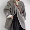 Medium Thickened Autumn and Winter New Korean Version Temperament Gray Woolen Jacket Short