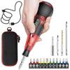 Yacooda Compact Electric Screwdriver Visible Electric Screwdriver with Bit Storage Case LED Easy To Suitable for Women and Clear Red [Traditional