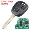 433Mhz 2 Buttons Car Remote Key Fit for Toyota RAV4 Prado Tarago Kluger Avensis 2003-2010