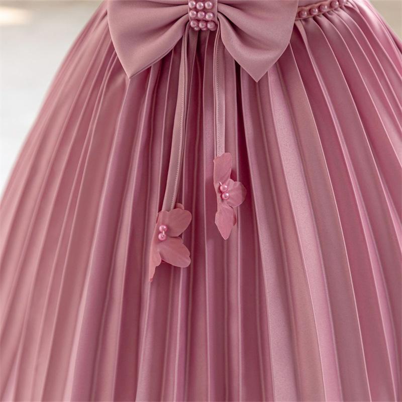 Baby Party Dresses for Girls 2024 Summer Vintage Court Ceremony Birthday Party Ball Gown Puff Sleeve Toddler Kids Princess Dress