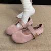 Retro Gentle Fairy Style Casual Soft Flat Mary Jane Shoes Suede Red Light Mouth Single Shoes Women 2025 New