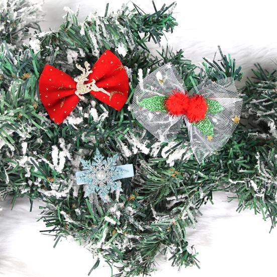 2/6Pcs/Set Hair Clips Christmas Theme Xmas Tree Snowflake Deer Decor Hairpins Festive Atmosphere Hair Pins