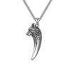 Vintage Wolf Head Titanium Steel Necklace Stainless Steel Necklace Male Wolf Tooth Pendant