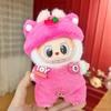 1 Set T-shirt 17cm Labubu Clothes Set Strap Pants Plush Dolls Clothes  Kids Girls Toys