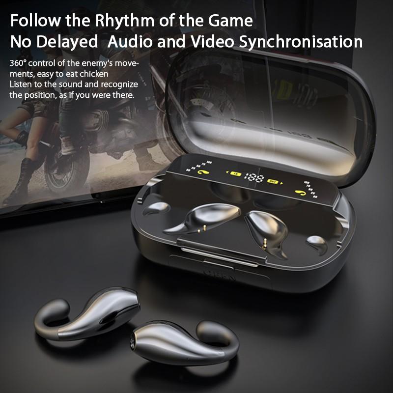 OWS Bluetooth 5,3 Спортивная гарнитура с зажимом для наушников Безболезненное ношение наушников Стереозвук Музыка Беспроводные наушники