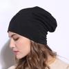 Casual Spring Women Black Slouch Beanies Hats Solid Color Thin Cotton Oversize Bonnets Caps For Ladies Men Hats
