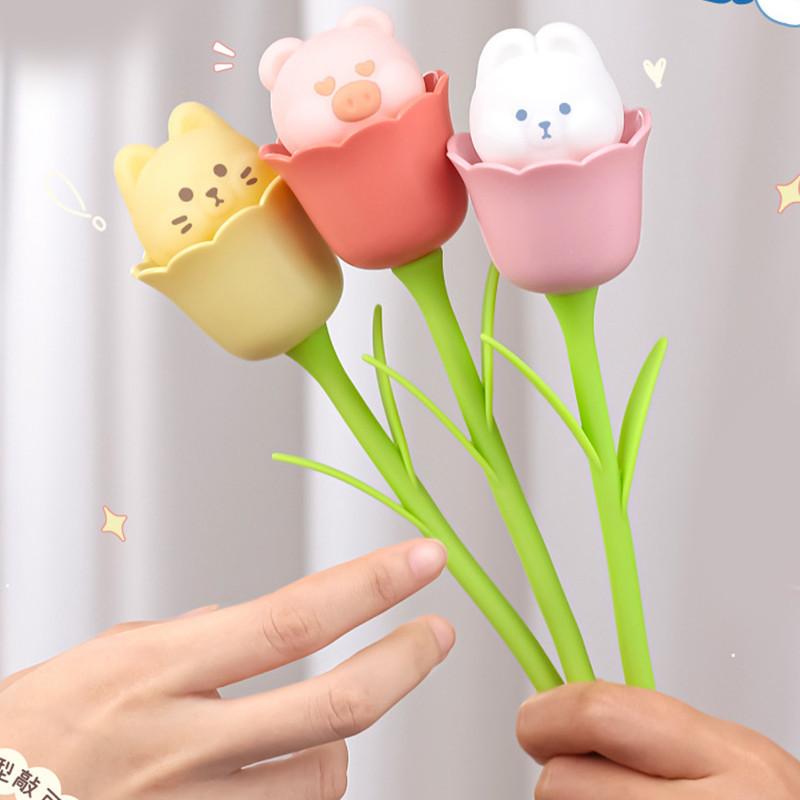 Cartoon Night Light Flower Shaped Three Color Sweet And Warm Charging Usb