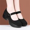 High Heels Thick Soled Women's Cloth Shoes Women Black Platform Pumps Anti Slip Dance Work Shoes Breathable Comfort Mother Shoes