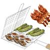 Grilling Basket Grill Mesh Cooking Tool Foldable BBQ Grill Mat Stainless Steel Barbecue Grilling Meat Fish Clip Holder