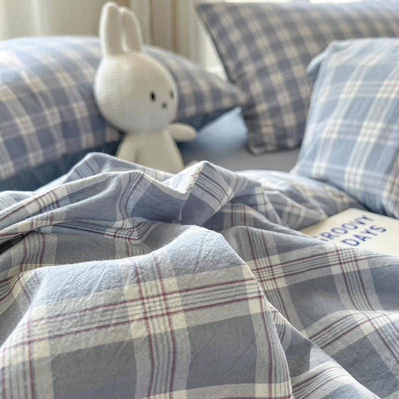 Новый комплект пододеяльника в клетку с простыней и наволочками без наполнителя, теплый комплект постельного белья, размер Твин, Фулл, Квин, клетчатый домашний комплект постельного белья