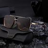 Box Sunglasses Men'S Personality Double Beam Sunglasses Metal Frame Retro Sunscreen Sunglasses
