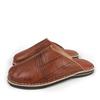 Marrocan Slippers Babouches In Leather Round Toe – 100% Handmade In Morocco Berbers – Brown