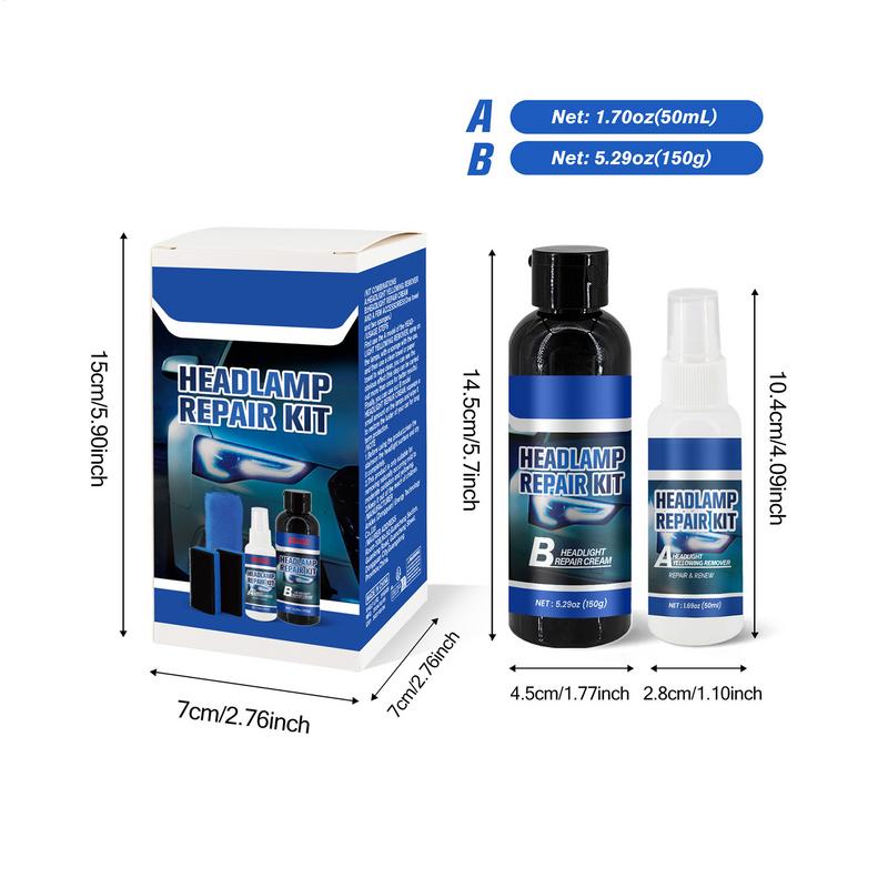 Headlight Restoration Kit Headlight Repair Agent With Sponge Car Headlight Cleaner Lens Polisher Yellowing Remover Refurbishment
