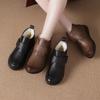 Winter Snow Shoes Genuine Leather Wool Anti Slip Flat Bottom Middle-aged and Elderly Short Boots