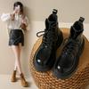Large Size Martin Boots for Women's Autumn and Winter New British Style Platform Short Tube Lace-up Locomotive Cool Boots for Women