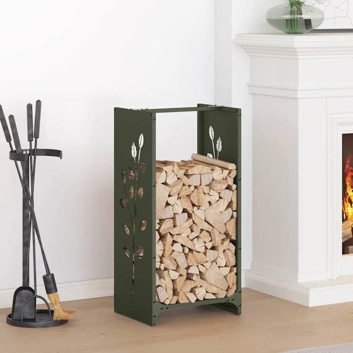 VidaXL Firewood Rack Olive Green 40x30x80 Cm, Fireplace Log Holder, Log Holder, Log Rack 864222