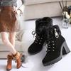 Fashion High Heel Winter Shoes Women Winter Boots Fashion Women's High Heel Boots Plush Warm Fur Shoes Ladies Brand Ankle Boots Crystal