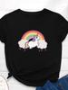 Rainbow Unicorn Print Women T Shirt Short Sleeve O Neck Loose Women Tshirt Ladies Tee Shirt Tops Clothes Camisetas Mujer
