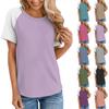 Women's Short Sleeve T Shirts Round Neck Cute Tunic Tops Basic Tees Blouses Loose Fit Pullover