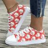 Santa Claus Pattern Printed Canvas Shoes Women's Casual Board Shoes Large Size Sports Flat Shoes 43