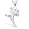 [R4157] - Silver Pendant 'Tinkerbell' Silver White (rhodium) - 17x12mm