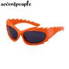 Spike Rectangle Sunglasses Women Men  Luxury Brand Designer Fashion Punk Sun Glasses for Male Steampunk Y2K Sports Sunglass