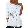 Stylish White Cotton Top with Various Printed Designs for Women, Round Neck, and Long Sleeves