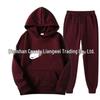 Unisex Solid Color Hooded Sweatshirt Set - Casual Spring/Autumn Two-Piece Tracksuit 2025