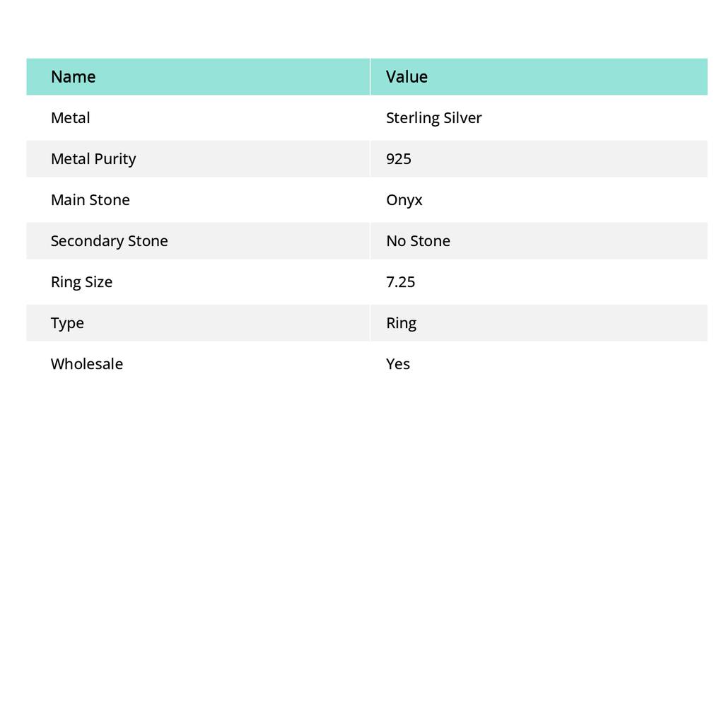 Black Onyx Handmade 925 Sterling Silver Jewelry Ring Size 7.25 Z2i88