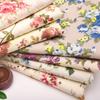 100cmx145cm Pastoral Style Flower Printed Fabric Polyester Faux Linen Fabric For Diy Sofa Pillow Tablecloth Cushion Upholstery