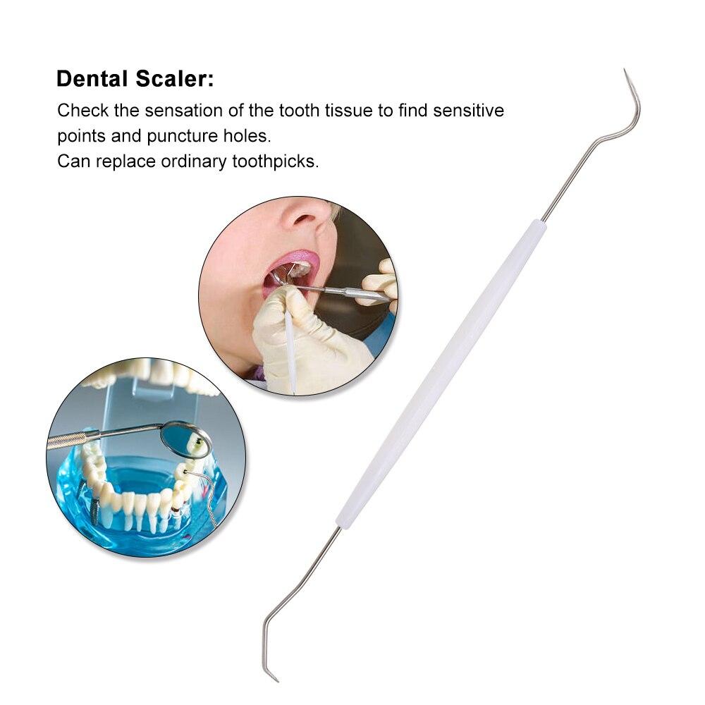 3PCS Professional Stainless Steel Dental Instrument Probe Set Dentist Dental Mouth Mirror and Sickle Scaler Hygiene Cleaning Kit