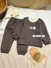 Kids' Cartoon Velvet Silk Wool Home Wear Set - Top and Pants