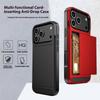 For iPhone 17 Pro Case with Sliding Card Holder PC+TPU Phone Back Cover