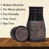 Copper Ayurvedic Water Bottle/Jar With In Build Glass Black Antique Glossy Finish Suitable For Home In Dining And Room. - 1000 Ml (Black Antique)